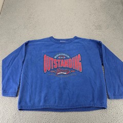 Bonjour Sweatshirt Mens One size Fits all Blue Vintage Outstanding