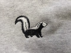 Wildlife skunk embroidered pullover sweat hoodie, animal hoodie
