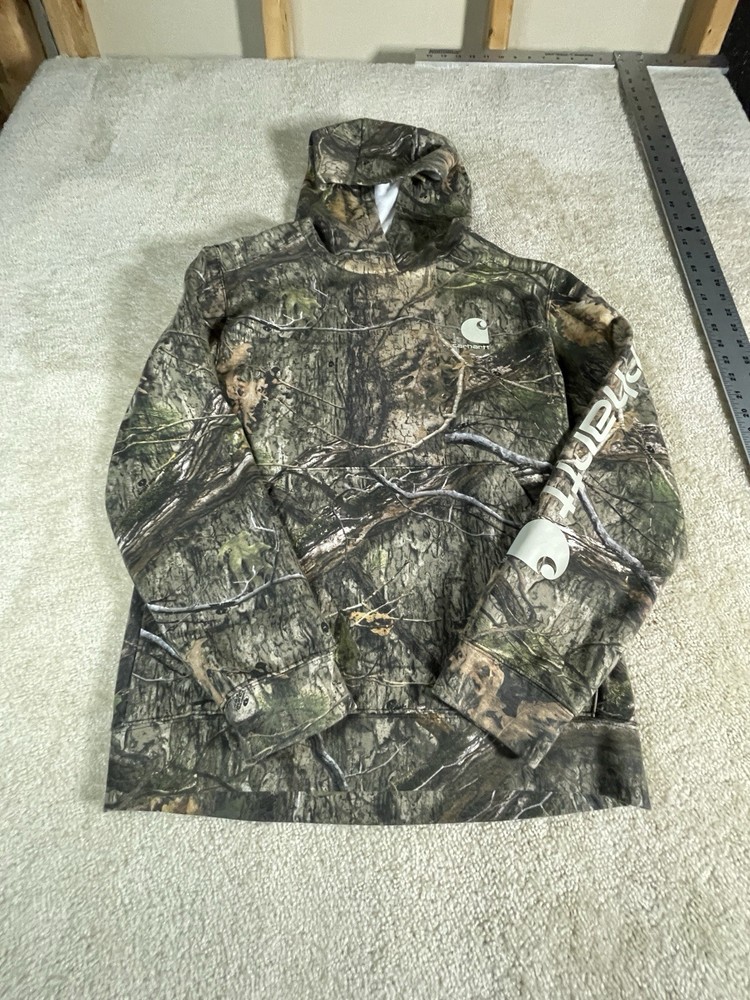 Carhartt Mossy Oak Camo Hoodie Youth XL 18-20 Fits Men’s Small Hunting Pullover