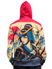 AMIALA Japanese Female Samurai Hooded Sweatshirt, 3D Unisex Hoodie S M L XL 2XL