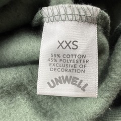 Unwell Apparel Crewneck Sweatshirt XXS Green Embroidered Logo Graphic Print Back