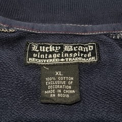 Lucky Brand Vintage Inspired Men’s Blue Full Zip Sweatshirt Size XL Pockets