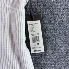 Kenneth Cole Hooded Henley Mens Medium White Ribbed Cotton NWT KH9KTWHT Thermal