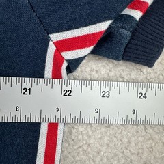 Guess Los Angeles Striped Short Sleeve Hoodie Mens XL Blue Red White Streetwear
