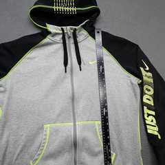 Nike Just Do It Therma Fit Hoodie Sweatshirt Men XL Full Zip Gray Fleece Workout