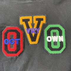 October’s Very Own Black Cotton Varsity Letter Men’s Hoodie Tagged M Fits Like S