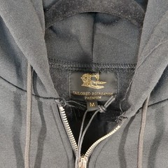 NWT $69 TAILORED REC Apocalypse Fleece Hoodie MEDIUM Pleated Sleeve Hand painted