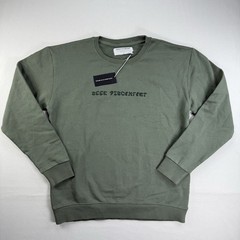 Yes Theory Seek Discomfort Pull Over Olive Green Mens Size Small Crew neck