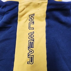 VTG 90s Wu Wear Hoodie Wu-Tang Clan Embroidered Logos Hip Hop Rap Colorblock S