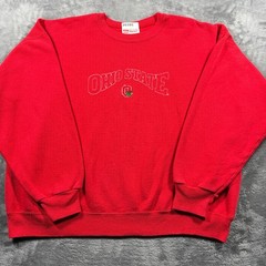 Vintage Ohio State Buckeyes Sweatshirt Mens XL Red Hanes Football NCAA Outdoor