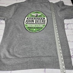 John Deere Mens Heather Gray Pullover Hoodie Graphic Sweatshirt Size Medium