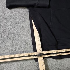 Fabletics Mens M Hoodie Black Oversized Pullover Side Slit Tape French Terry