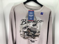 Ford Bronco Sweatshirt Men Size XL Gray Pullover Fleece Crew Neck Cotton NWT