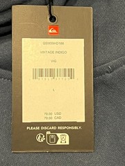 L Mens QUIKSILVER Surf Pullover Hoodie Sweatshirt Sweater Top Shirt 2-Sided Blue