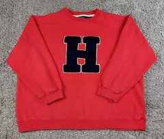 Vintage Tommy Hilfiger Sweatshirt Men’s Size Large Red Crewneck Pullover 90s