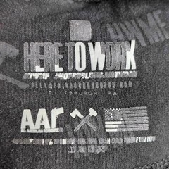 All American Roughneck HWMF Hoodie Washed Black All Over Print Pullover Mens M