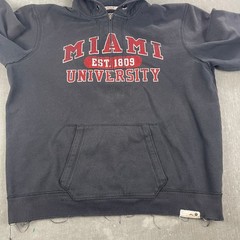 Miami University Original Leisure Mens XXL Black Distressed Quarter Zip Hoodie