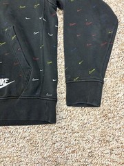 Mens Nike All Over Print Multicolor Swoosh Sweatshirt • Size Small S Black Y2K