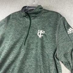 Adidas Team Issue TC Quarter Zip Pullover Mens Large Green Fleece Lined Gym Trai
