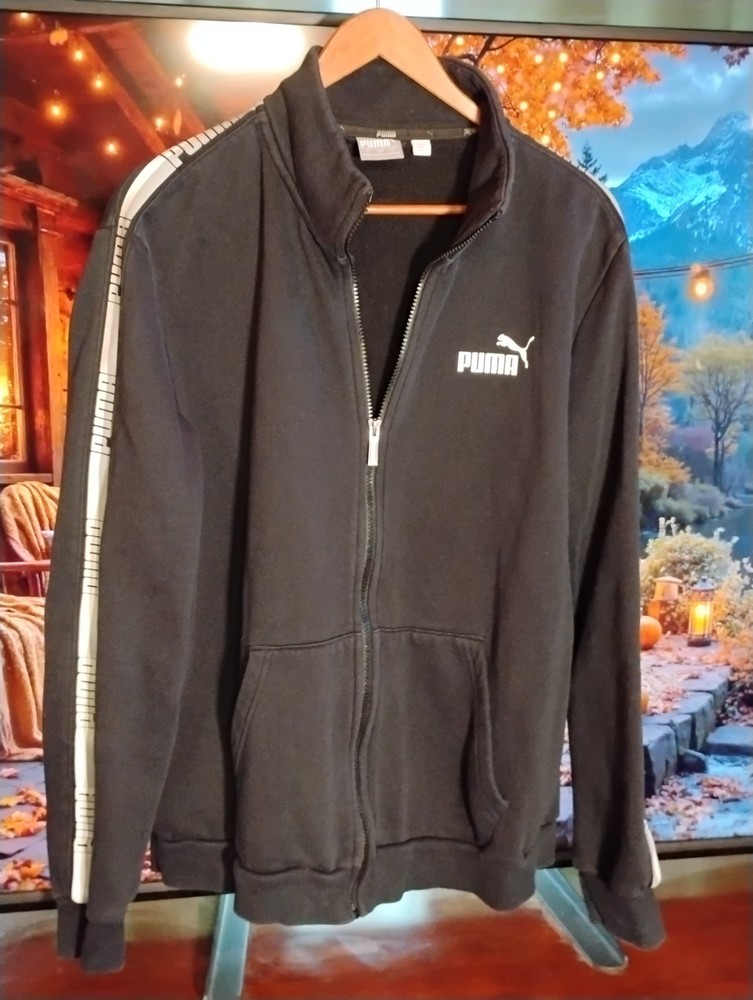 Puma Full Zip Front Pocket Sweatshirt Size Large Mens