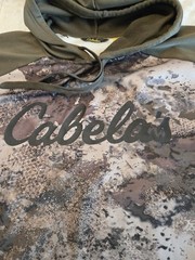 Cabela’s Fleece-lined Hoodie Men’s 2XL Camo W Green Hood Pockets Hunting Outdoor