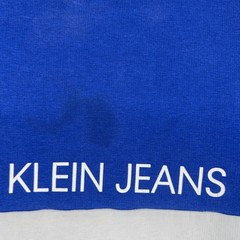 Calvin Klein Jeans Sweatshirt Mens Small Blue White Colorblock Logo Fleece