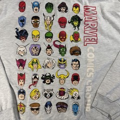 Marvel Comics Group Character Grid Hoodie | Heather Gray | XL