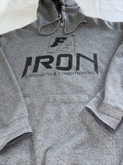 Iron Strength & Conditioning Hoodie Gray Unweak Yourself Gym Pullover L