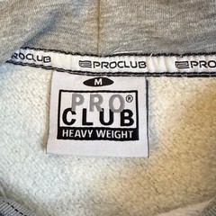 Pro Club Heavyweight Hoodie Mens Medium Heather Gray Pullover Fleece Sweatshirt