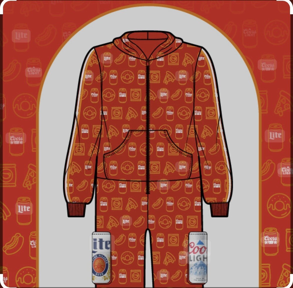New Coors Light Coors Banquet Miller Lite Branded XL Unisex Bodysuit Pajamas