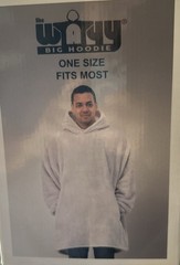 The Wayy Big Hoodie One Size Fits Most Wearable Blanket Unisex, Gray, New