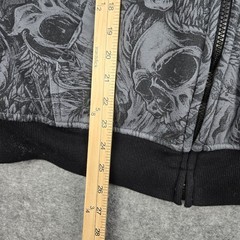 Vintage Faded Glory Skull Hoodie Men’s Size Medium AOP Sherpa Lined Cyber Y2K