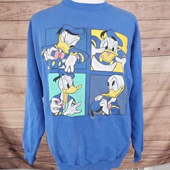 VINTAGE DISNEY DESIGNS DONALD DUCK USA MADE 80s 90s SWEATSHIRT ONE SIZE