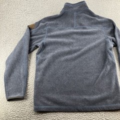 Eddie Bauer Sweatshirt Mens Medium Blue Fleece Hiking Camping Outdoors Logo