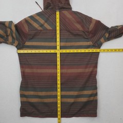 Vintage LL Bean Hoodie Mens Small Multicolor Striped Flannel Wool Blend Pullover