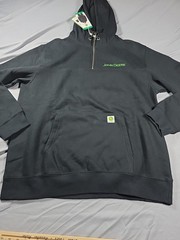 JOHN DEERE Men’s Stitched Logo Heavyweight Hoodie Sweatshirt, Black XL NWT