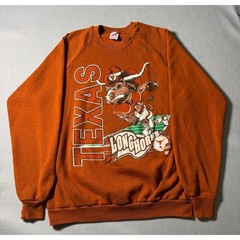 Texas Longhorns Cartoon Bevo Hook Em Vintage 80s Jerzees Made in USA Size XL