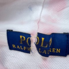 Polo Ralph Lauren Hoodie Men Medium Pink White Sweatshirt Sweater Tie Dye Pony