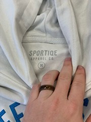 Sweetens Cove Golf Club Hoodie Sportique White with Blue Letter Medium
