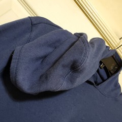 John Varvatos Hoodie Mens Medium Blue Jumper Minimalist Sweater Leisure Active