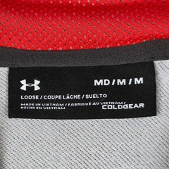 Under Armour ColdGear 1325145 Full Zip Hoodie Mens Medium Gray Red Polyester
