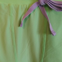 Fabletics Mens Purple/Green Athletic Gym Shorts, Drawstring Elastic Waist, M