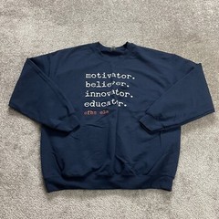 Gildan Heavy Blend Sweatshirt Mens XL Navy Blue Motivator Believer Soft Crew