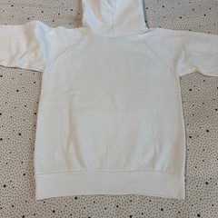 Vintage 1980s Sony Champion Hoodie Size Small White Blue Drawstring