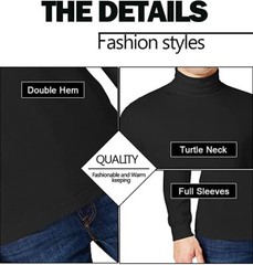 Men’s Long Sleeve Turtle Neck T-Shirt Tee Layer Cotton Blend Outerwear NEW