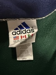Vintage Adidas Pullover Men 2XL 1/4 Zip Fleece Green with Purple Logo 90s 0130A4