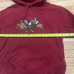 Ralph Lauren Polo Triple-pony Fleece Hoodie Pullover Size Large Burgundy