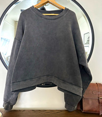 Acne Studios FN-UX-SWEA000017 Faded Black Boxy Crewneck Sweatshirt Oversized M