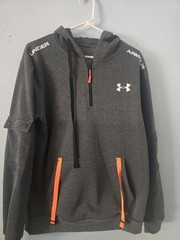 Under Armour Men’s Size L Gray Hoodie With Orange