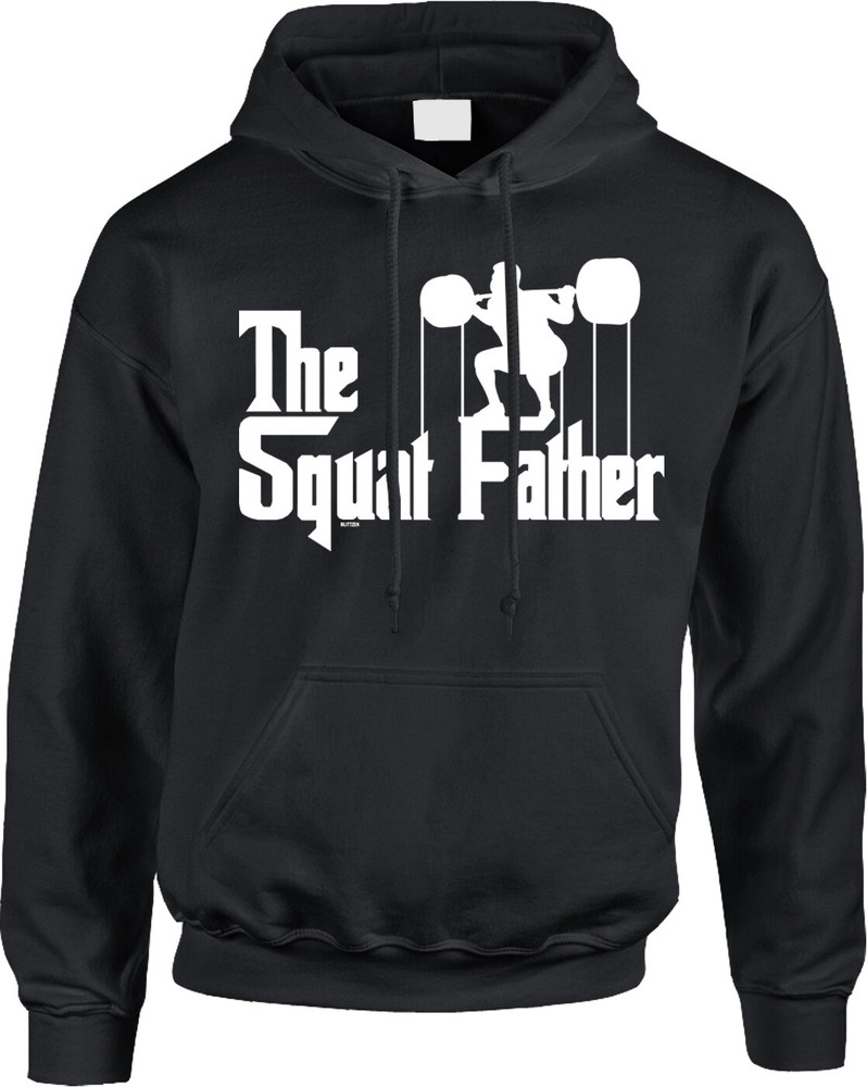 The Squat Father Workout Weight Lifting Funny Parody Gym Joke Humor Mens Hoodie